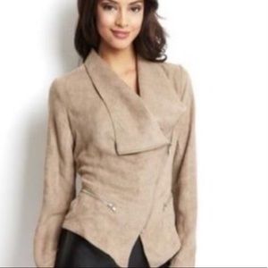 Rampage Tan Suede Zip Up  Front Moto Jacket Size Small